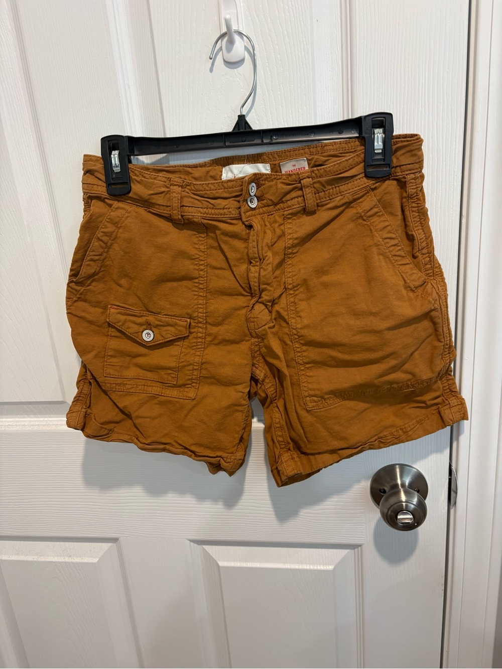Anthropologie Women's Cargo Shorts in Mustard Brown